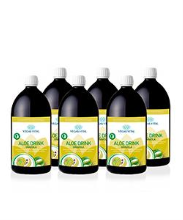 Boisson à l'aloe vera et au graviola | Lot de 6 (6 x 1 L) Aloe Drink Graviola | 6er Pack 6 x 1 Lt