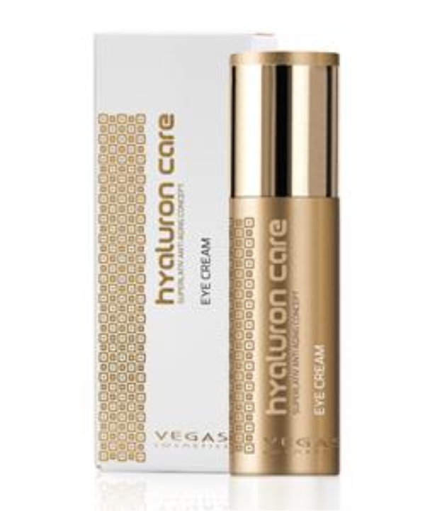 Hyaluron Augencreme 30ml | Anti-Aging & gegen Schwellungen 1 30ml Tiegel Hyaluron Augencreme von Vegas Cosmetics mit wertvollen Peptiden