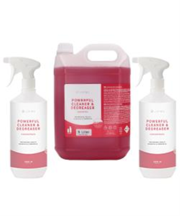 Konzentrierter Fettlöser 5L Set | Inkl. 2 Sprühflaschen | Profi-Entfetter 1 5 Liter Kanister Konzentrierter Fettlöser von Vegas Cosmetics mit zwei leeren Sprühflaschen im Set
