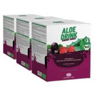 Drei 6er-Packungen Aloe Drink Energy Boost von Vegas Vital im Vorrats-Set