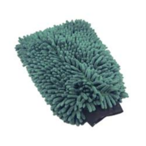 Blauer doppelseitiger Mikrofaser-Waschhandschuh für die schonende Handwäsche von Fahrzeugen