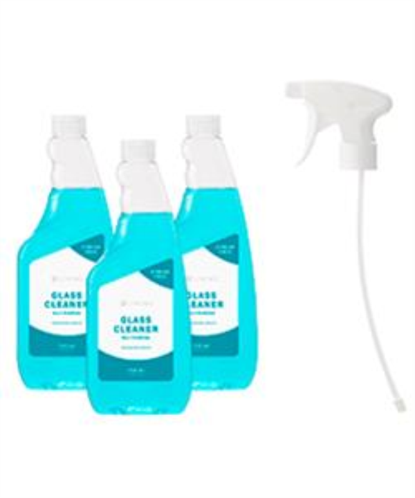 Mehrzweck Glasreiniger | 3er Pack 3x 750ml | Streifenfreier Vorrat 1 Drei Sprühflaschen Mehrzweck Glasreiniger 750ml von Vegas Cosmetics im Spar-Bundle