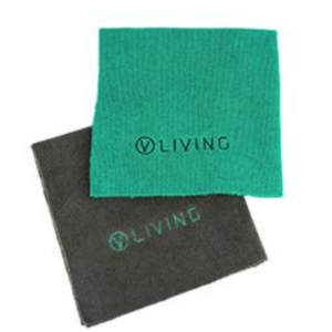 Zwei graue nahtlose Mikrofasertücher ohne Kanten für die Autopflege und Haushalt